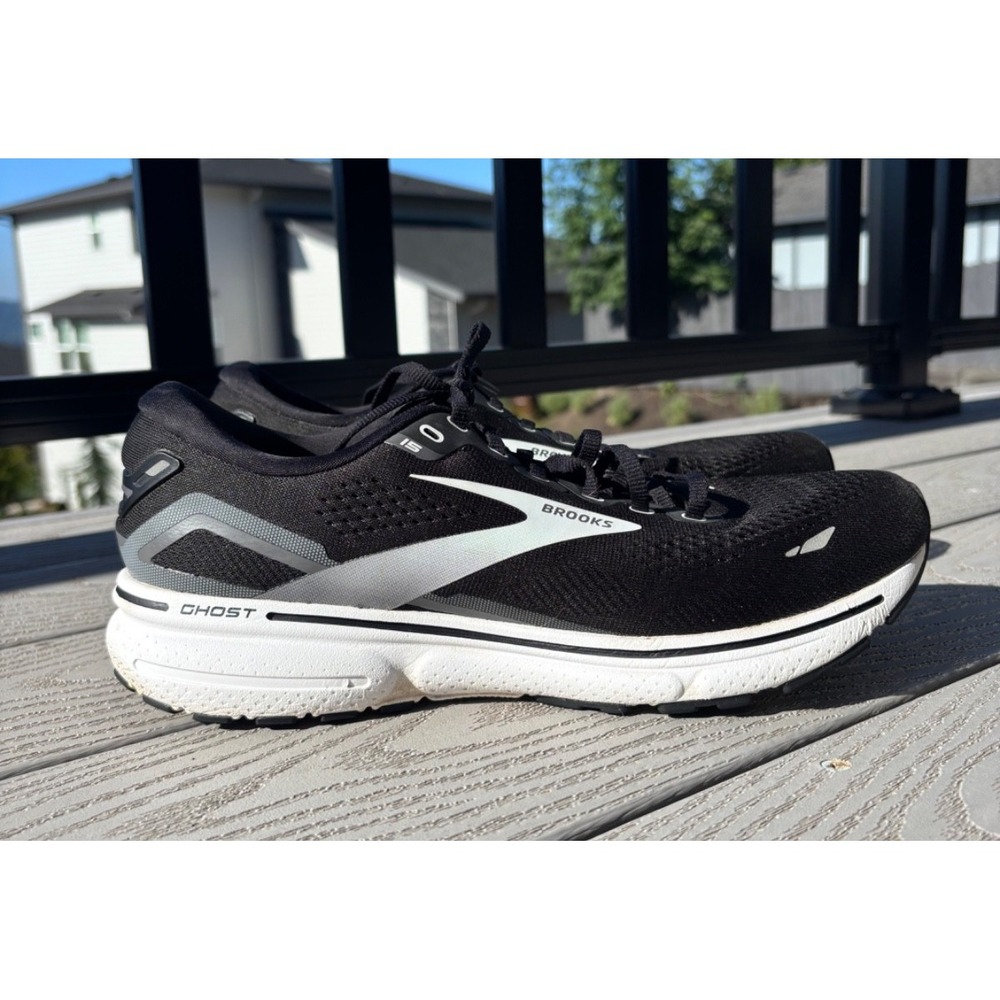 Brooks Ghost 15 Running Shoes Black/Blackened Pearl/White US Women 11.5